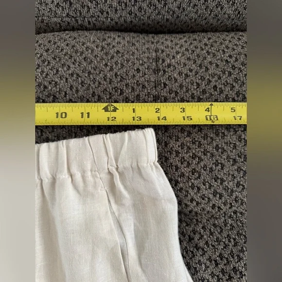 Velvet by Graham & Spencer Lola Linen Pant in Chalk White Small Relaxed Fit Crop - Picture 14 of 16